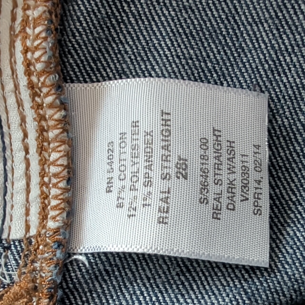 Gap 1969 Real Straight Leg Denim Jeans 28R Dark Wash Blue Pockets - Picture 6 of 16